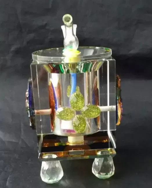 Colored thick crystal bong