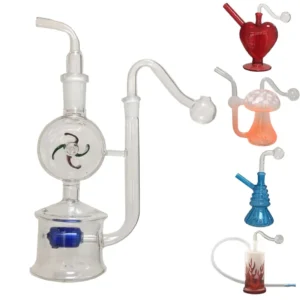 Windmill Glass Oil Burner Bubbler Water Pipes Hookah Bong