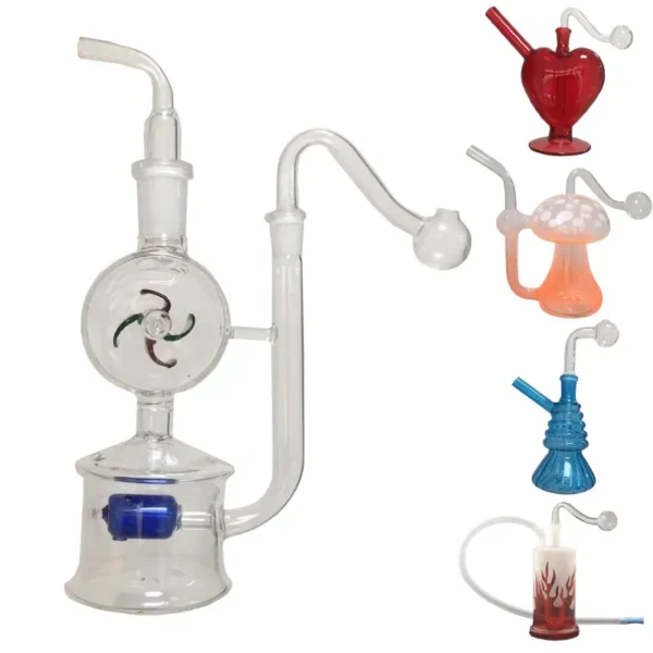 Windmill Glass Oil Burner Bubbler Water Pipes Hookah Bong