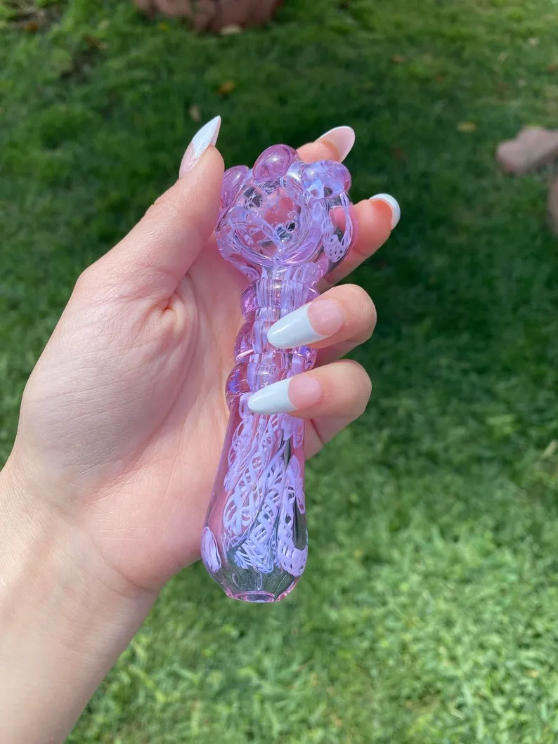 Purple Glass Pipes, High Quality Colored Glass Pipe