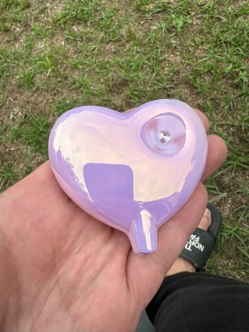 Pipe Glass Heart Pipe Girly Pipe Love Girls Gift Unique Pipe Hand Pipe