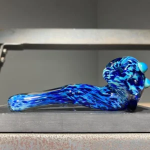 Silver Dark Blue Chameleon Pocket Sherlock Extra Thick Glass Pipe