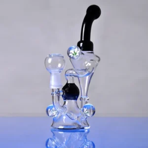 Black Flower Glass Hookah Bongs