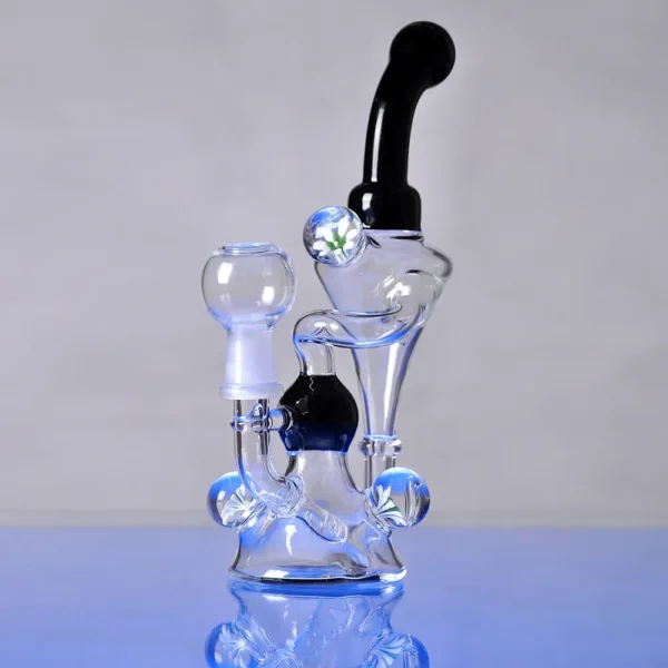 Black Flower Glass Hookah Bongs