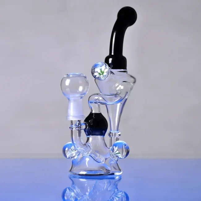 Black Flower Glass Hookah Bongs