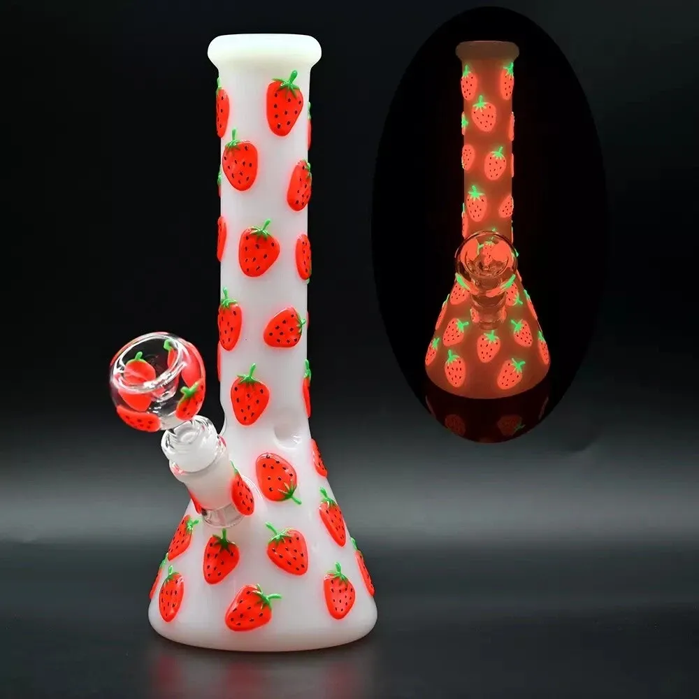 Glow in the Dark Glass Bong  Smoking Hookah