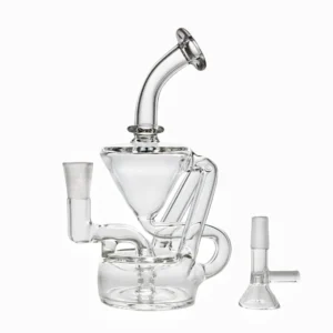 Glass Bong Small Recycler Smoking Water Pipe