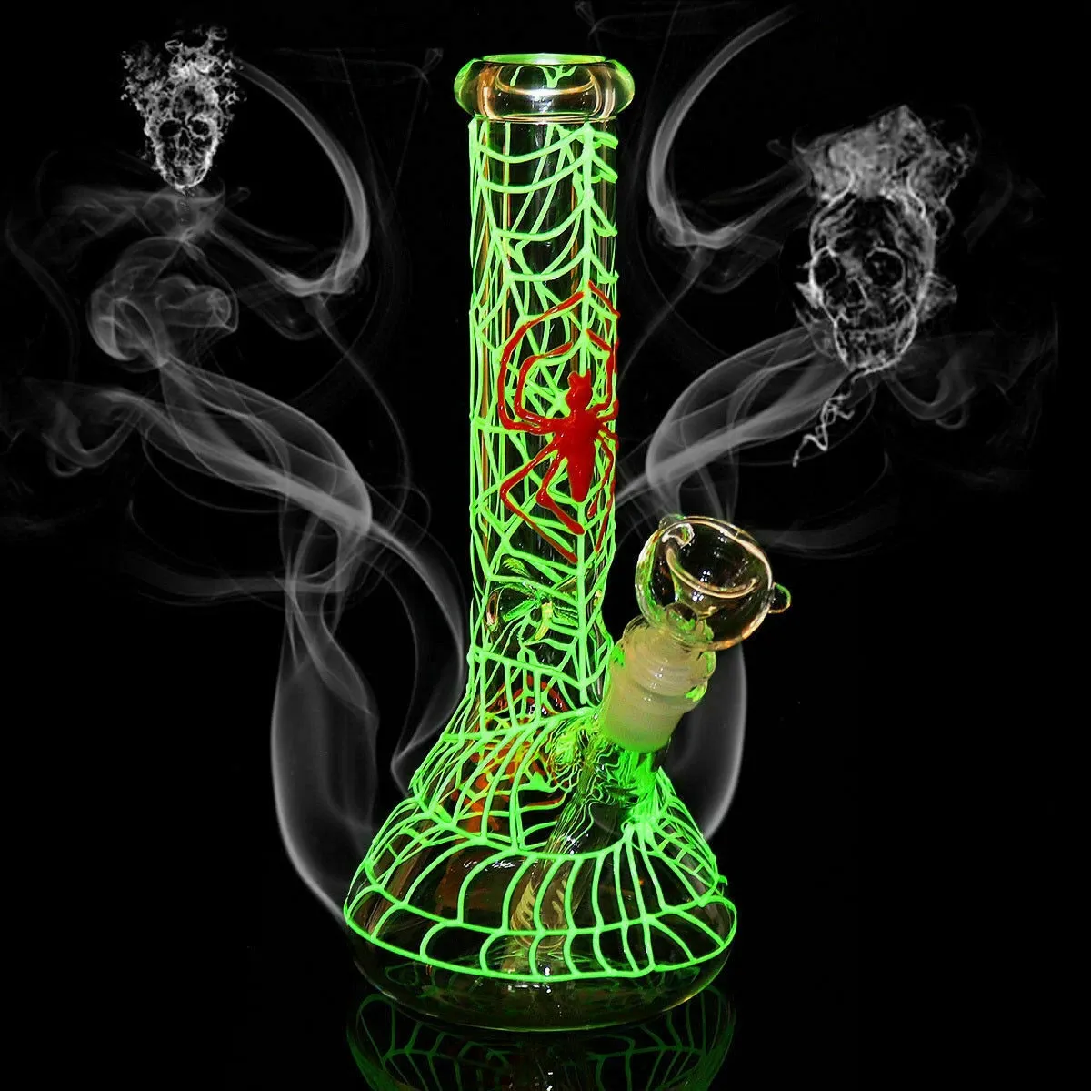 Glow in the Dark Spider Glass Hookah Water Pipe