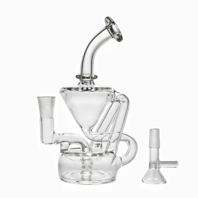 Glass Bong Small Recycler Smoking Water Pipe