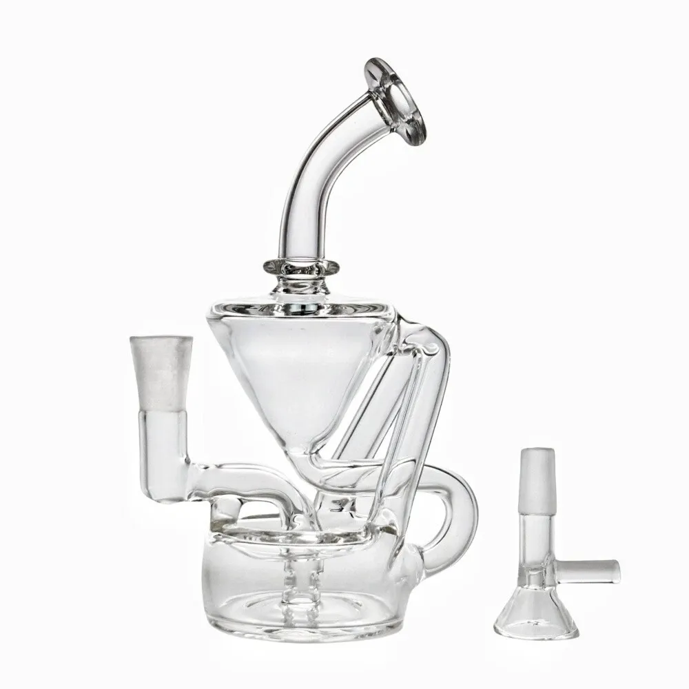Glass Bong Small Recycler Smoking Water Pipe