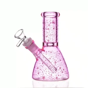 MINI pink 6inch Glass Hookah Bong Bubbler Smoking Water Pipe Portable glass bowl