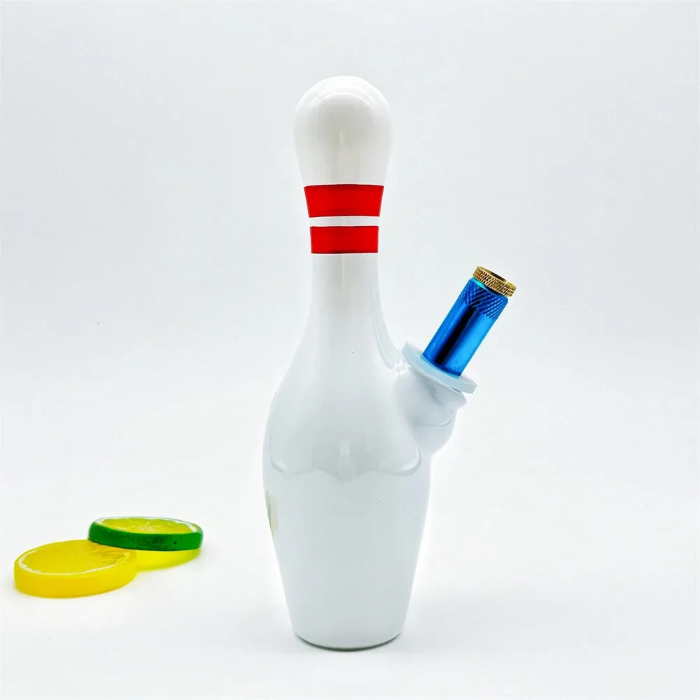 Glass Bong Bowling Bottle White Smoking Water Pipe Hookah