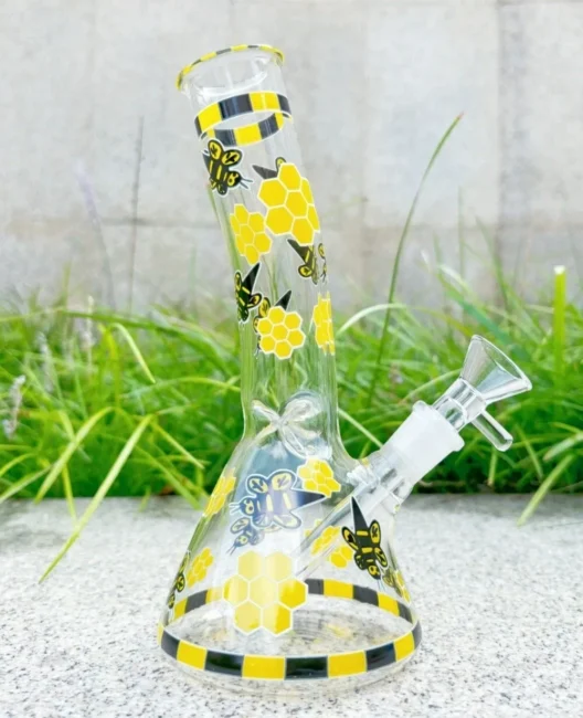 gGlass Bong Bees Golw in the Dark Pyrex Smokin