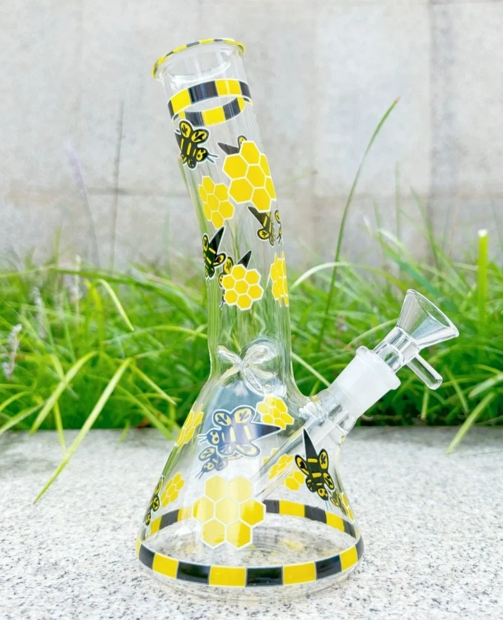 gGlass Bong Bees Golw in the Dark Pyrex Smokin