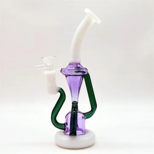 Purple Teal Mix Elegant Slim Recycler Hookah