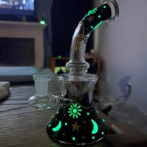Glow in the Dark Beaker Glass Water Pipe Thick Hookah