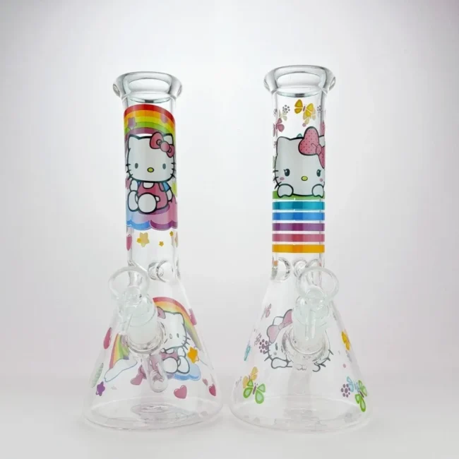 Kitty Glass Bong Girly Cute Smoking Water Pipe