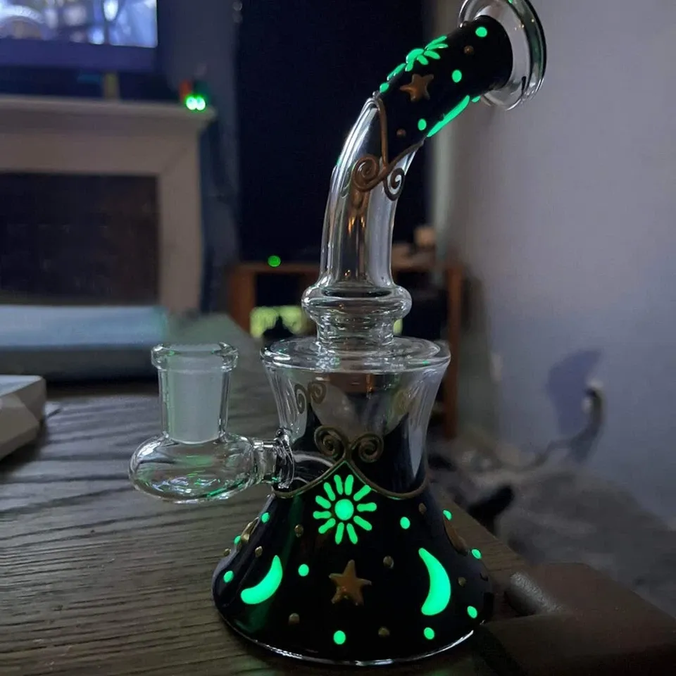 Glow in the Dark Beaker Glass Water Pipe Thick Hookah