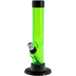 JM ENTERPRISES 6" ACRYLIC STRAIGHT TUBE BONG - MULTIPLE COLORS