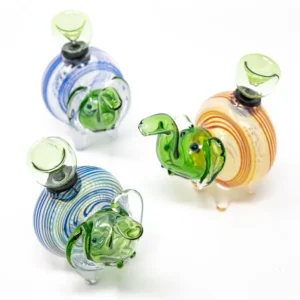 4" Green Swirl Elephant Hand Pipe w/ Bowl Pc