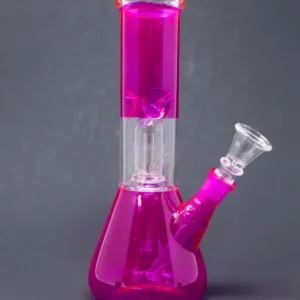 8" Pink Single Percolator Bong w/ Ice Catcher