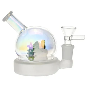 Christmas House Globe Glass Mini Bong