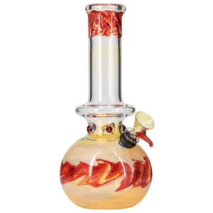 LA PIPES "TIME TRAVELER" SILVER FUMED PULL-STEM BUBBLE BONG