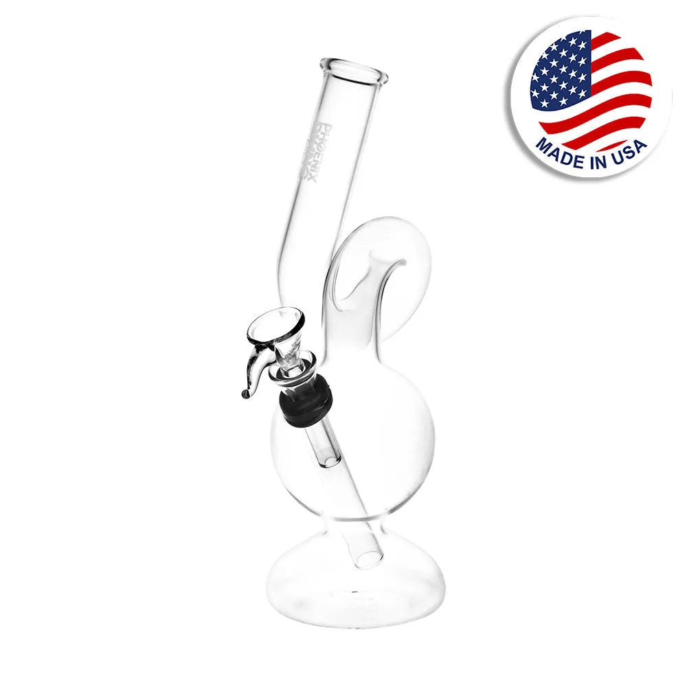 Phoenix Rising Upside Down Twisted Bubble Water Pipe – 8″ / Clear