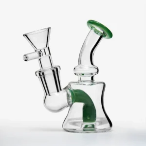 PILOT DIARY MINI DAB RIG 4" - COMPACT BOROSILICATE GLASS WITH 14MM CONNECTION, GREEN