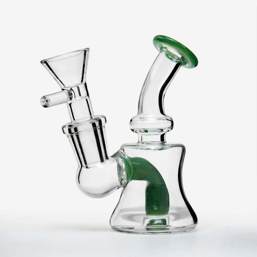 PILOT DIARY MINI DAB RIG 4″ – COMPACT BOROSILICATE GLASS WITH 14MM CONNECTION, GREEN
