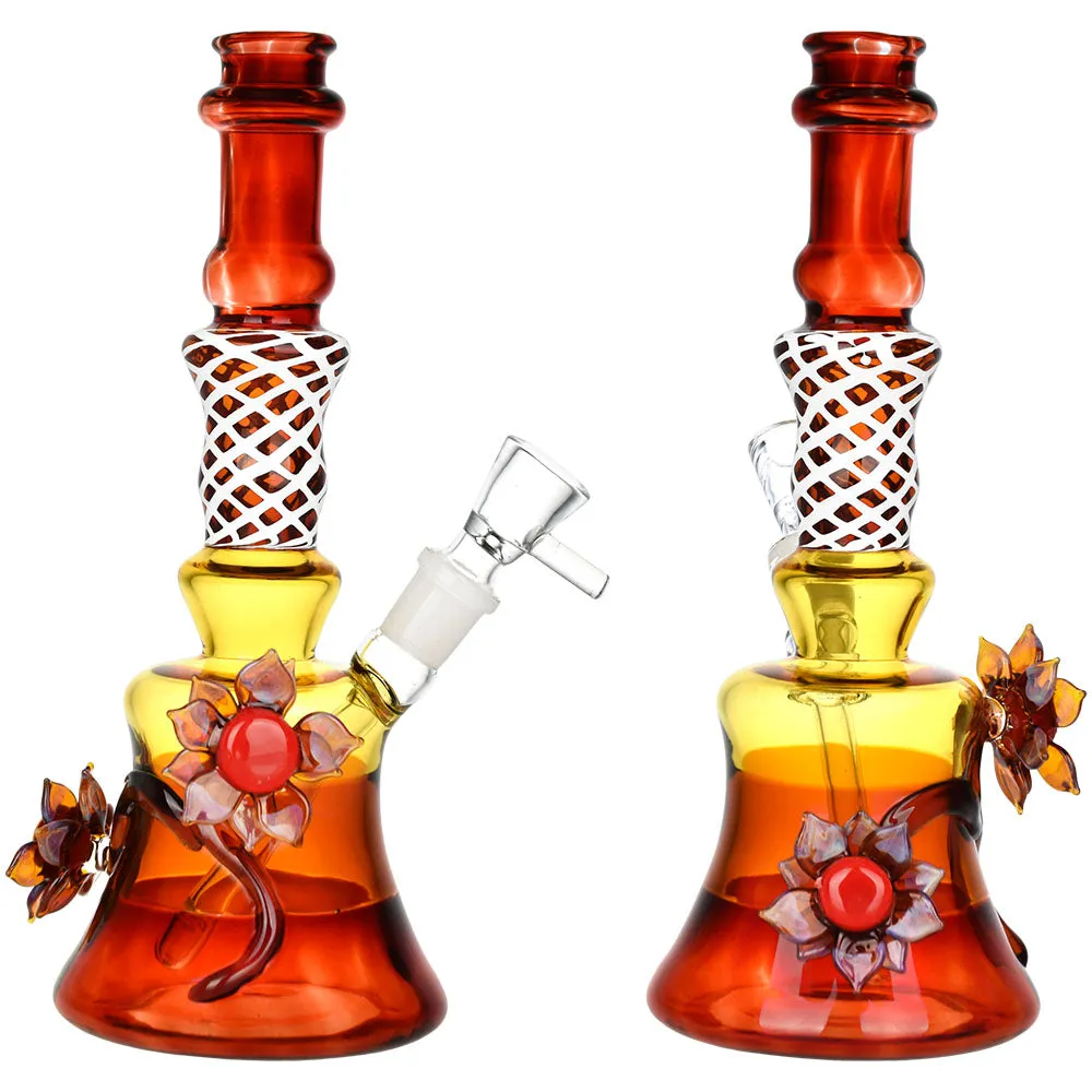 Amber Autumn Flower Water Pipe