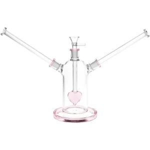 Date Night Heart Perc Dual Neck Glass Water Pip