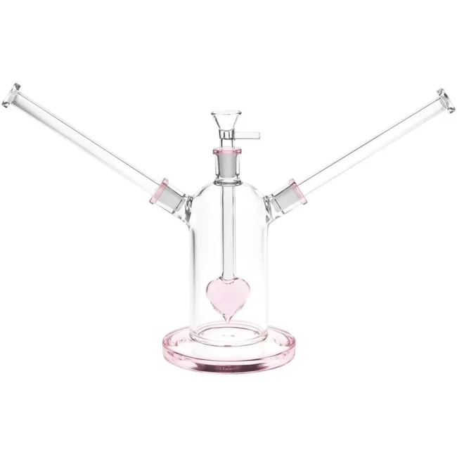 Date Night Heart Perc Dual Neck Glass Water Pip