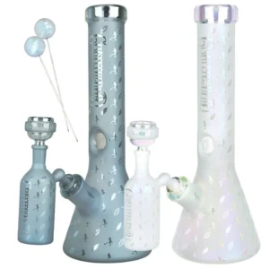 Grateful Dead x Pulsar Bolts And Skellies Glass Beaker Water Pipe Set
