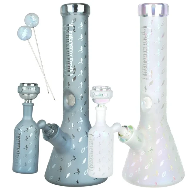 Grateful Dead x Pulsar Bolts And Skellies Glass Beaker Water Pipe Set