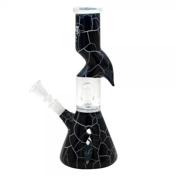 Thug Life | 10″ Cracked Stone Glass Water Pipe