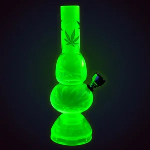 Mini Acrylic 2 Bubble Water Pipe w/ Built in Grinder Base